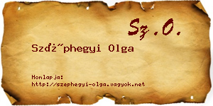Széphegyi Olga névjegykártya