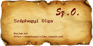 Széphegyi Olga névjegykártya
